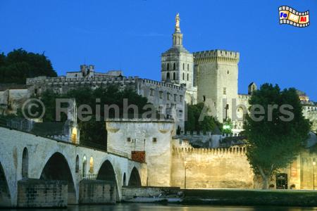 Avignon: Pont St. Bnzet und Papstpalast, Provence, Avignon, Brcke, Papstpalast, Foto, Reinhard, Albers, foreal