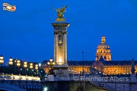 Paris - Pont Alexandre III mit Invalidendom im Hintergrund., Paris, Ivalidendom, Pont Alexandre, Albers, Foto, foreal,