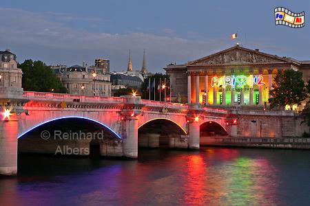 Paris - Concordebrcke mit dem Palais Bourbon, dem Sitz der frz. Nationalversammlung, Paris, Pont, Concorde, Palais, Bourbon, Seine, Albers, Foto, foreal,