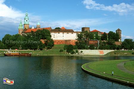 Auf dem Wawel in Krakau residierten fr�her die polnischen K�nige, Polen, Polska, Krakau, Krak�w, Wawel, Weichsel, Wisła