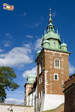 Der Turm der Kathedrale auf dem Wawelberg., Polen, Polska, Fotos, Bilder, Krakau, Krakw, Wawel, Kathedrale, Turm
