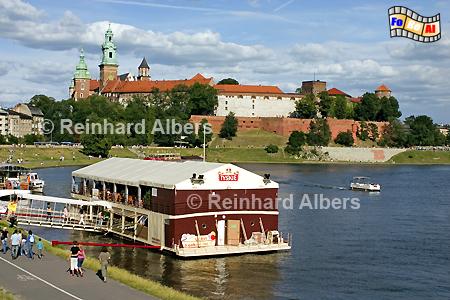 Blick auf den Wawel am Ufer der Weichsel., Polen, Polska, Fotos, Bilder, Krakau, Krakw, Wawel, Weichsel, Wisła