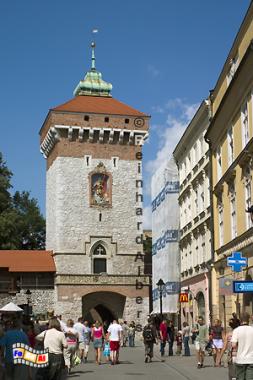 Florianstor, das letzte noch erhaltene Stadttor von ehemals 8., Polen, Polska, Krakau, Krakw, Fotos, Bilder, Florianstor, Stadttor