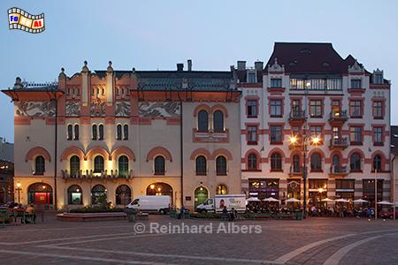 Theater (Gebude links) am Plac Szczepańskii, Polen, Polska, Krakw, Krakau, Jugendstil, Bilder, Fotos, foral, Albers, Theater,