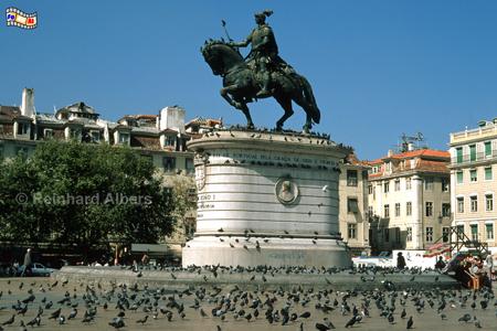 Praa da Figueira - Feigenbaumplatz mit einem Reiterstandbild fr Knig Joo I., Lissabon Praa, Figueira, Joo, Platz