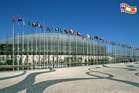 Die Multifunktionshalle auf dem Expogelnde von 1998., Lissabon, Lisboa, Expo, Architektur, Sporthalle,