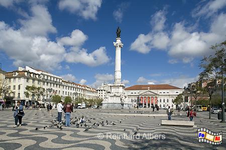Der Praa Dom Pedro IV., kurz Rossio genannt, zhlt zu den wichtigsten Pltzen der Stadt., Lissabon, Rossio, Praa, Platz, Pedro, Theater
