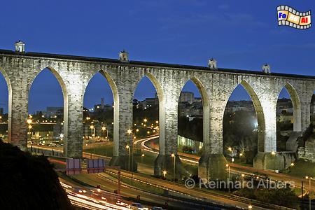 Aqueduto das Aguas Livres, erbaut 1731 bis 1748. Lnge 941 m mit 35 Bgen., Lissabon, Aquadukt, Aqueduto, Wasser,