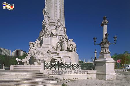 Sockel des Denkmals fr Marqus de Pombal auf dem gleichnamigen Platz, Lissabon, Denkmal, Sule, Marqus, Pombal, Rotunda, Albers, Foto, foreal,