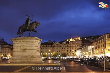 Praça da Figueira, Portugal, Lissabon, Praça da Figueira, Albers, Foto, foreal, blaue Stunde,