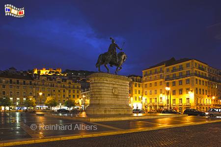 Praa da Figueira, Portugal, Lissabon, Praa da Figueira, Albers, Foto, foreal, blaue Stunde,