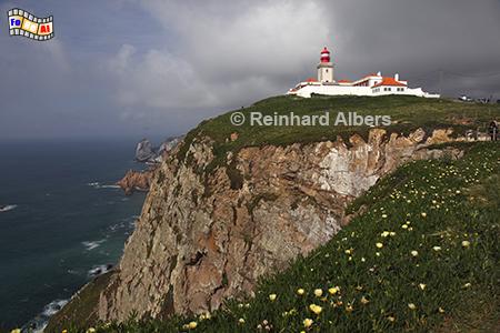 Cabo da Roca westlich von Lissabon, Portugal, Leuchtturm, Klippen, Felsen, Cabo da Roca, Albers, Foto, foreal,