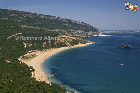 Arrabida-Gebirge sdlich von Lissabon, Portugal, Arrabida, Gebirge, Portinho, Atlantik, Bucht, Albers, Foto, foreal,