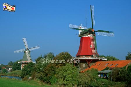 Zwillingsmhlen von Greetsiel in Ostfriesland, Windmhle, Ostfriesland, Greetsiel, Zwillingsmhlen