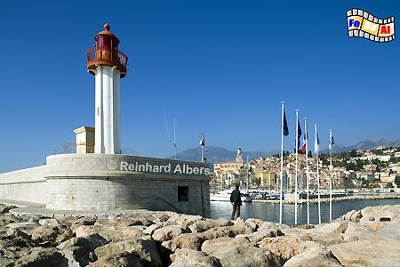 Menton an der Cte d Azur., Leuchtturm, Frankreich, Cte, Azur, Riveira, Menton