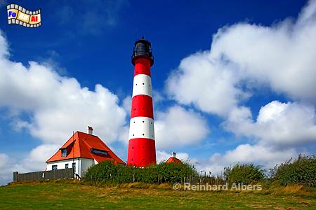 Westerhever auf der Halbinsel Eiderstedt, Leuchtturm, Lighthouse, Phare, Deutschland, Schleswig-Holstein, Nordseekste, Westerhever, Westerheversand, foreal, Albers, Foto, Eiderstedt, Foto, Albers, foreal,