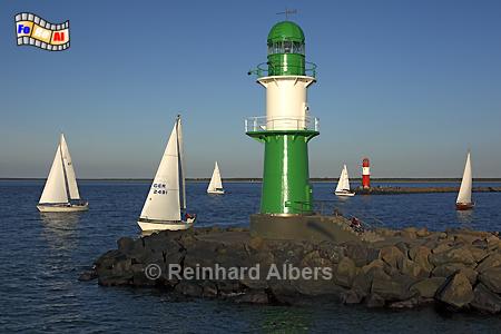 Westliches Molenfeuer in Warnemnde., Leuchtturm, Lighthouse, Phare, Mecklenburg, Warnemnde, Molenfeuer, foreal, Albers, Foto,