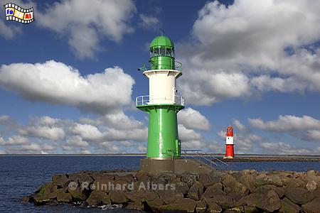 Warnemnde - Molenfeuer., Leuchtturm, Lighthouse, Phare, Mecklenburg, Warnemnde, Molenfeuer, foreal, Albers, Foto,