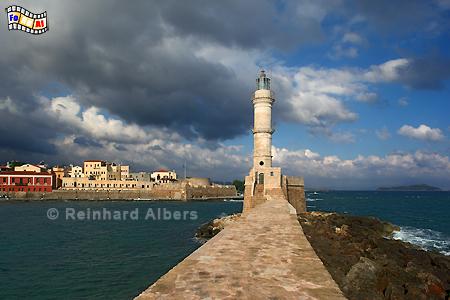 Chania auf der Insel Kreta., Leuchtturm, Lighthouse, Kreta, Chania, foreal, Albers,