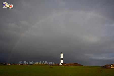 Leuchtturm von Kampen mit Regenbogen., Leuchtturm, Lighthouse, Phare, Kampen, Sylt, foreal, Albers, Foto,