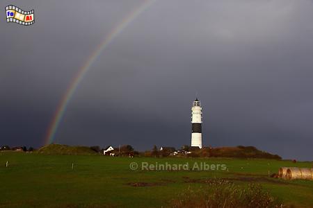 Regenbogen beim Leuchtturm von Kampen., Leuchtturm, Lighthouse, Phare, Kampen, Sylt, foreal, Albers, Foto,