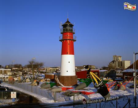 Bsum - Leuchtturm direkt hinterm Deich., Leuchtturm, Lighthouse, Phare, Deutschland, Schleswig-Holstein, Nordseekste, Bsum, Hafen
