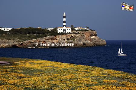 Mallorca - Portocolom, Leuchtturm, Lighthouse, Phare, Far, Mallorca, Portocolom, Foto, Albers, foreal,