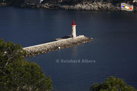 Mallorca - Mole an der Hafeneinfahrt von Andratx, Leuchtturm, Lighthouse, Phare, Far, Mallorca, Andratx, Foto, Albers, foreal,