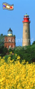 Das Kap Arkona auf der Insel Rgen verfgt ber 2 Leuchttrme. Der ltere wurde nach Plnen von Karl-Friedrich Schinkel erbaut., Leuchtturm, Deutschland, Mecklenburg-Vorpommern, Rgen, Kap Arkona
