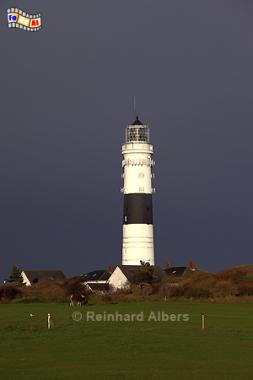 Gewitterhimmel beim Leuchtturm von Kampen auf der Insel Sylt., Leuchtturm, Phare, Lighthouse, Kampen, Sylt, Nordseek�ste, Albers, Foto, foreal,