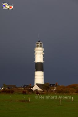 Gewitterhimmel beim Leuchtturm von Kampen auf der Insel Sylt., Leuchtturm, Phare, Lighthouse, Kampen, Sylt, Nordseek�ste, Albers, Foto, foreal,