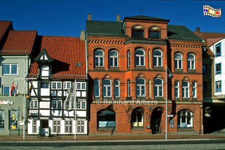 Flensburg - Häuser am Hafen, Schleswig-Holstein, Flensburg, Einkaufstraße, Fußgängerzone, Albers, Foto, foreal,