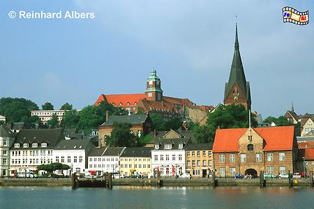Flensburg - Blick vom Ostufer auf die Innenstadt, Flensburg, Hafen, F�rde, Marienkirche, Schleswig-Holstein, Albers, Foto, foreal,