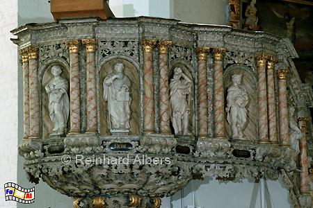 Die Hochkanzel in der Nikolaikirche am Alten Markt., Kiel, Nikolaikirche, Alter Markt, Hochkanzel