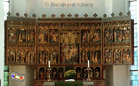 Fl�gelaltar in der Nikolaikirche am Alten Markt., Kiel, Nikolaikirche, Altar, Albers, Foto, foreal,