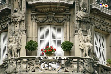 Rouen - Altbauten mit Verzierungen im Stil der Belle Epoque, Normandie, Rouen, Foto, foreal, Albers, Belle, Epoque