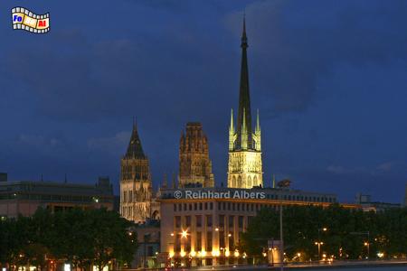 Rouen - Blick ber die Seine auf die Kathedrale Notre Dame., Normandie, Rouen, Kathedrale, foreal, Foto, Albers