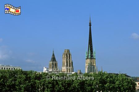 Rouen - Der Vierungsturm der Kathedrale Notre Dame ist mit 151 m der h�chste Kirchturm in Frankreich.
, Normandie, Rouen, Kathedrale, foreal, Foto, Albers