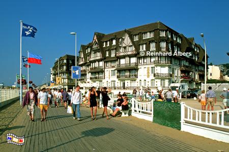 Trouville - Strandpromenade, Normandie, Trouville, Seebad, Albers, Foto, foreal, Promenade, Fleurie, Blumenkste