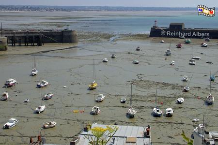 Granville - Hafen bei Ebbe, Normandie, Granville, Oberstadt, Haute, Ville, Hafen, Albers, Foto, foreal