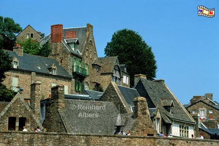 Mont Saint Michel - H�user mit Schieferd�chern, Normandie, Foto, foreal, Mont, Saint, Michel, Albers