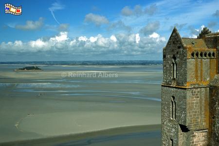 Blick von der Aussichtsterrasse des Klosters auf dem Mont-Saint-Michel., Normandie, Foto, foreal, Mont, Saint, Michel,
