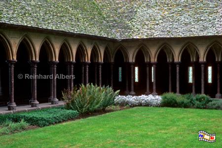 Mont-Saint-Michel - Kreuzgang des Klosters aus dem frhen 13. Jh., Normandie, Foto, foreal, Mont. Saint. Michel, Albers, Kloster, Kreuzgang
