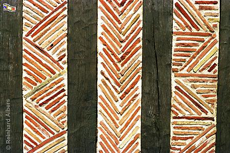 Beuvron-en-Auge - Typisches normannisches Fachwerk., Normandie, Auge, Fachwerk, Beuvron, Albers, Foto, foreal