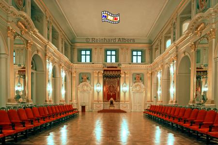 K�nigsschloss - Senatorensaal
Hier wurde am 3. Mai 1791 die
erste moderne Verfassung Europas verabschiedet., Polen, Warschau, Warszawa, Schloss, Senatorensaal, Foto, foreal