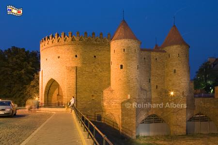 Die Barbakane wurde 1548 als letzter Teil der Altstadtbefestigung errichtet, Polen, Warschau, Warszawa, Foto, foreal, Barbakan, Bastion
