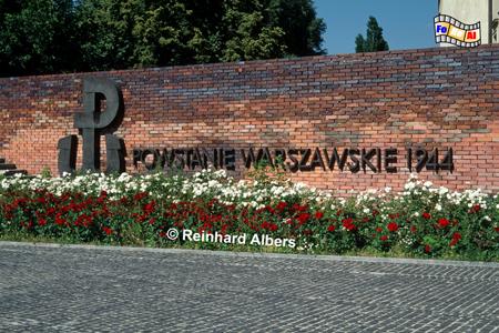 Denkmal zum Gedenken an den Warschauer Aufstand 1944, Polen, Warschau, Warszawa, Foto, foreal, Aufstand, Denkmal
