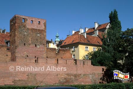 Altstadt - historische Stadtmauer, Polen, Warschau, Warszawa, Foto, foreal, Stadtmauer, Altstadt