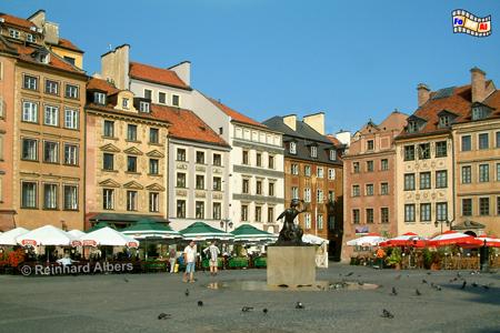 Der nach den Kriegszerstrungen wiederaufgebaute Alte Markt, Polen, Warschau, Warszawa, Foto, foreal, Alter Markt, Marktplatz