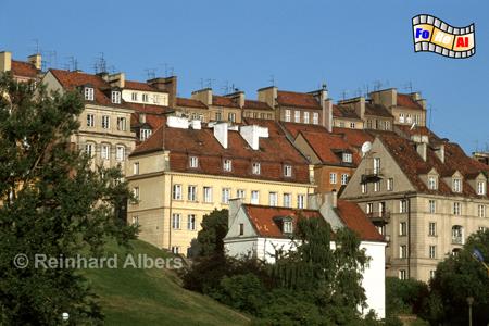 Die wiederaufgebauten H�user der Warschauer Altstadt., Polen, Warschau, Warszawa, Foto, foreal, Altstadt, Weichsel